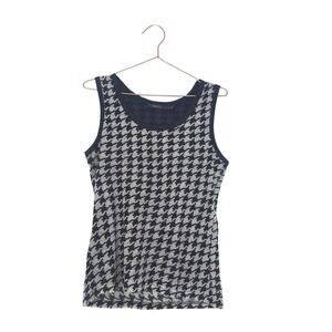 Radzoli houndstooth sleeveless lined lightweight sweater size medium
